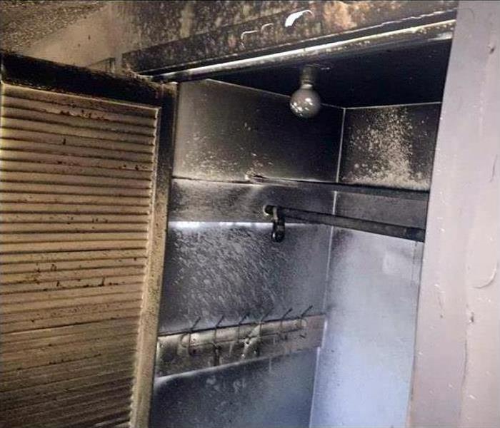 Smoke and soot damage after a fire