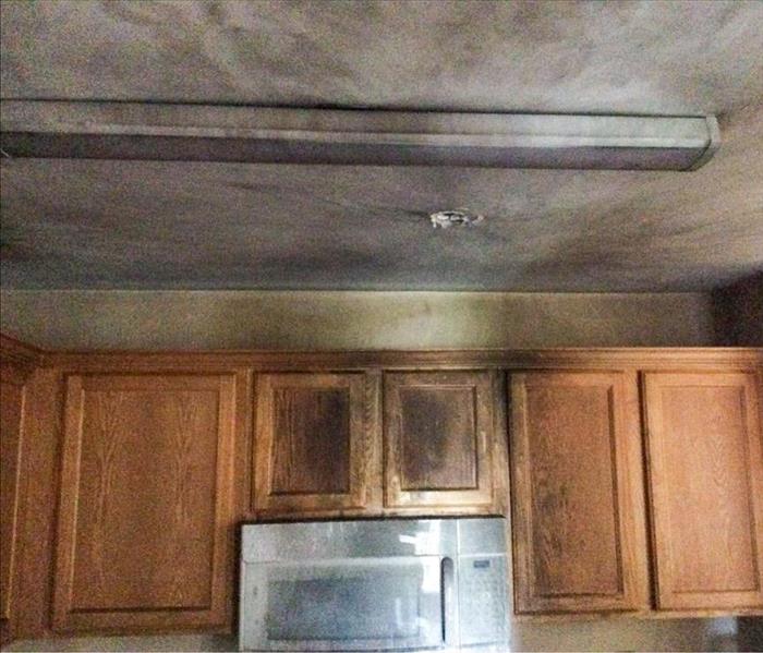 Smoke and soot damage in a kitchen in Giles County